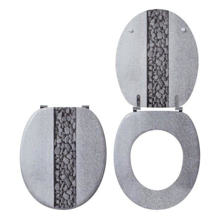 WIRQUIN Abattant Trendy Line Pierre - Bois compresse - Charniere inox