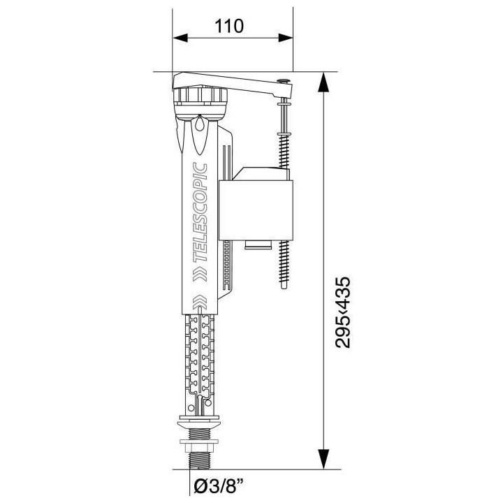 WIRQUIN Robinet flotteur Jollyfill - Alimentation basse - Télescopiqu