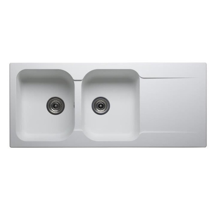 NORD INOX Evier cuisine a encastrer 2 bacs + 1 égouttoir + bonde et s