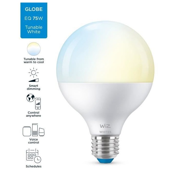 WiZ Ampoule connectée Globe 120 Blanc variable E27 75W