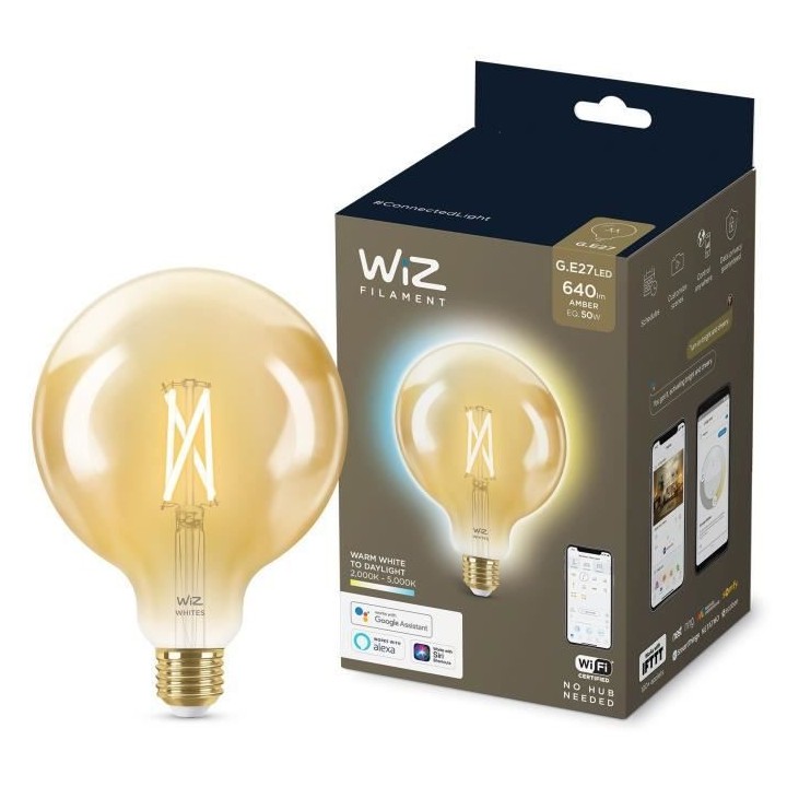 WiZ Ampoule connectée Globe 120 vintage Blanc variable E27 50W