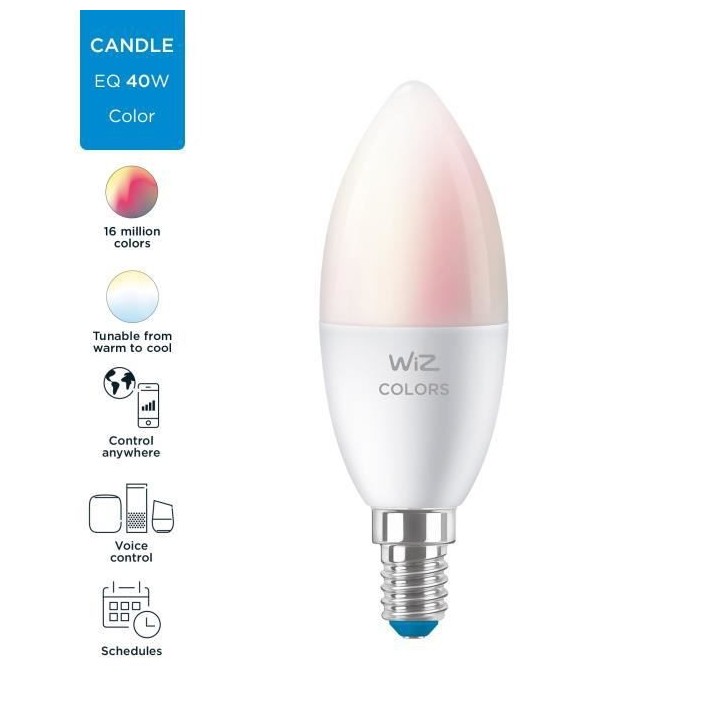 WiZ Ampoule connectée couleur Flamme E14 40W