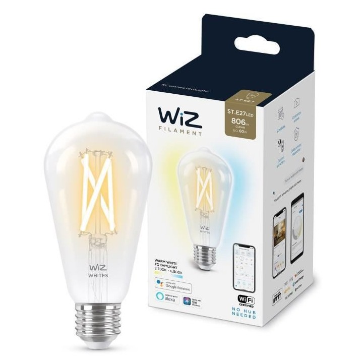 WiZ Ampoule connectée Edison vintage Blanc variable E27 60W