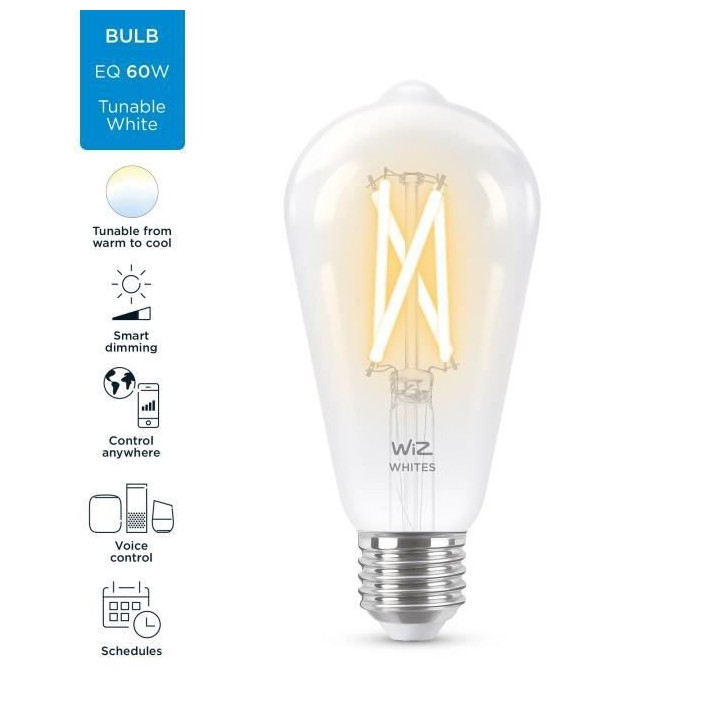 WiZ Ampoule connectée Edison vintage Blanc variable E27 60W