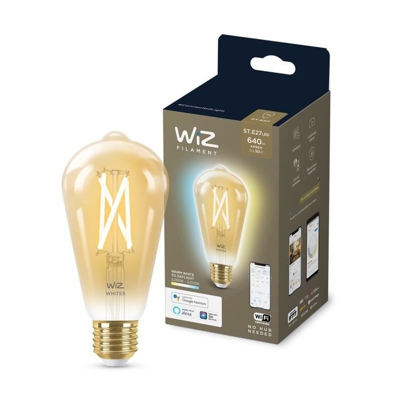 WiZ Ampoule connectée Edison vintage Blanc variable E27 50W