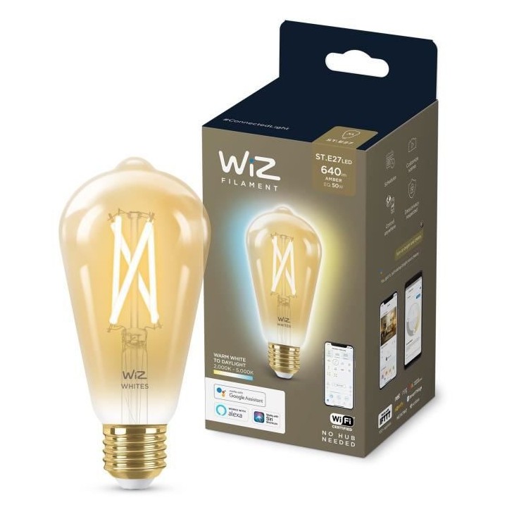 WiZ Ampoule connectée Edison vintage Blanc variable E27 50W