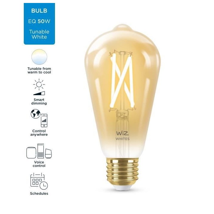 WiZ Ampoule connectée Edison vintage Blanc variable E27 50W