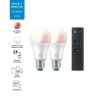 Pack de découverte WiZ 2 ampoules connectées couleur E27 60W + Télécommande nomade variateur de lumiere