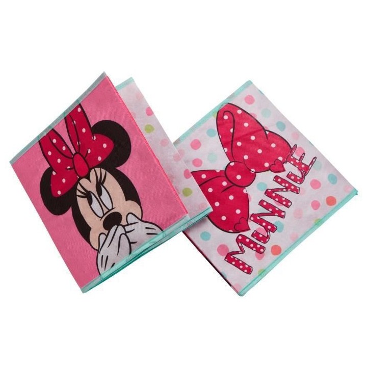 MINNIE Lot de 4 cubes de rangement et décoratifs