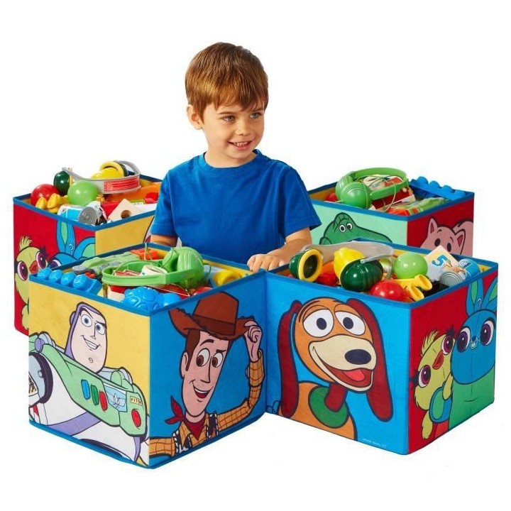 TOY STORY Lot de 4 cubes de rangement et décoratifs