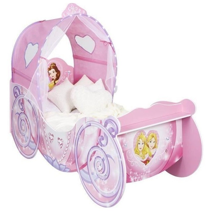 Disney Princesse Lit carrosse pour filles avec ciel de lit lumineux p