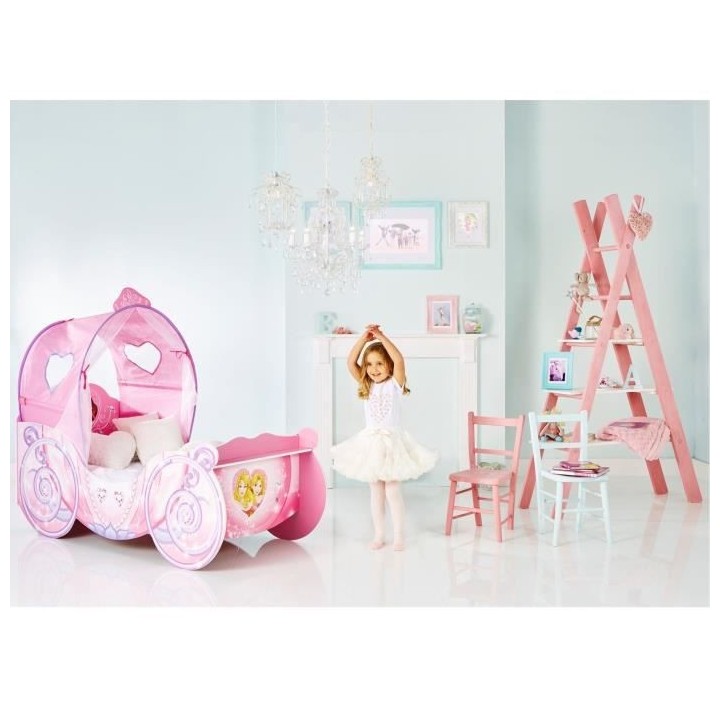 Disney Princesse Lit carrosse pour filles avec ciel de lit lumineux p