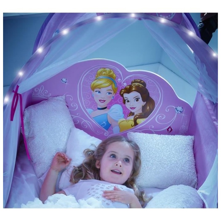 Disney Princesse Lit carrosse pour filles avec ciel de lit lumineux p