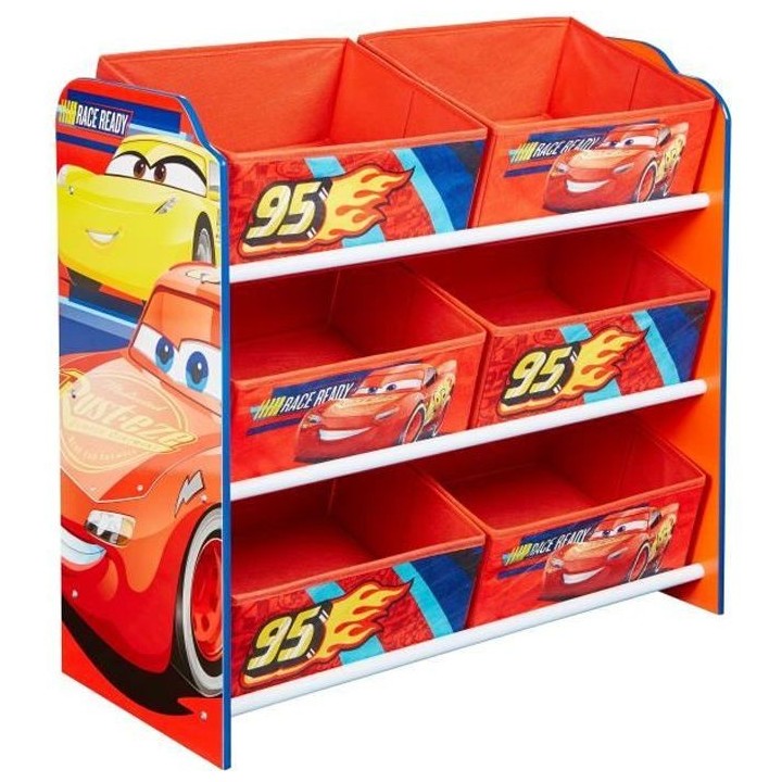 DISNEY CARS - Meuble de Rangement Enfant a 6 Paniers