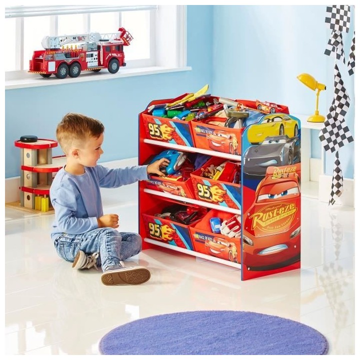 DISNEY CARS - Meuble de Rangement Enfant a 6 Paniers