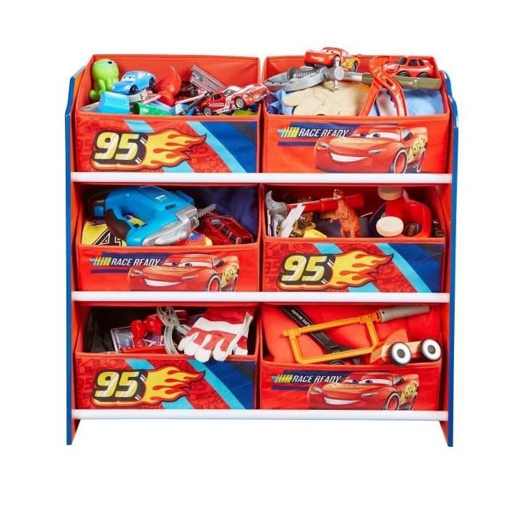DISNEY CARS - Meuble de Rangement Enfant a 6 Paniers