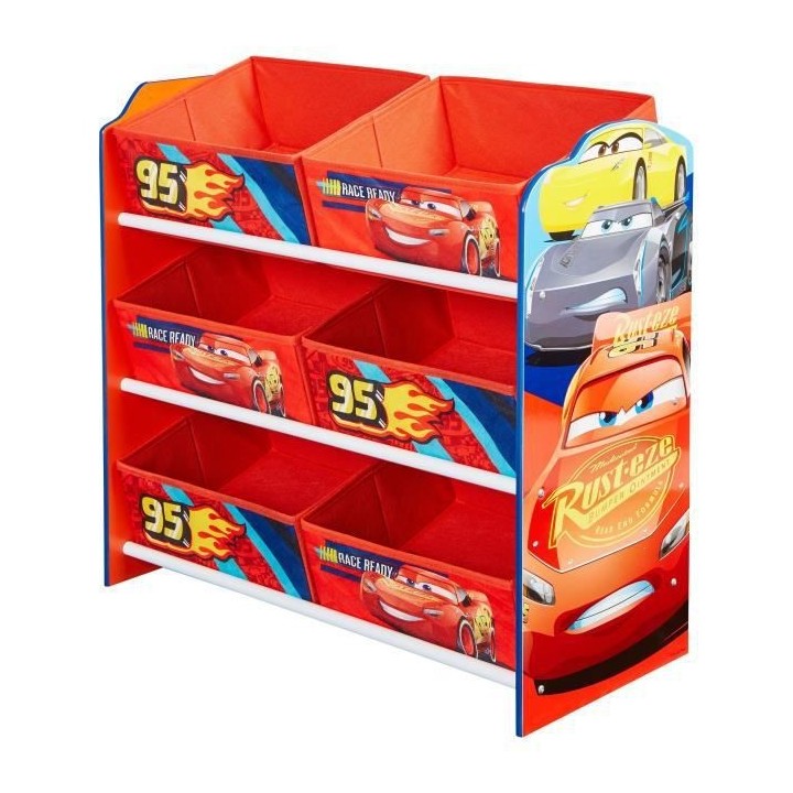 DISNEY CARS - Meuble de Rangement Enfant a 6 Paniers