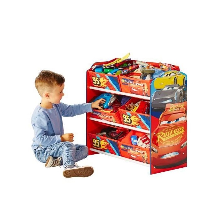 DISNEY CARS - Meuble de Rangement Enfant a 6 Paniers