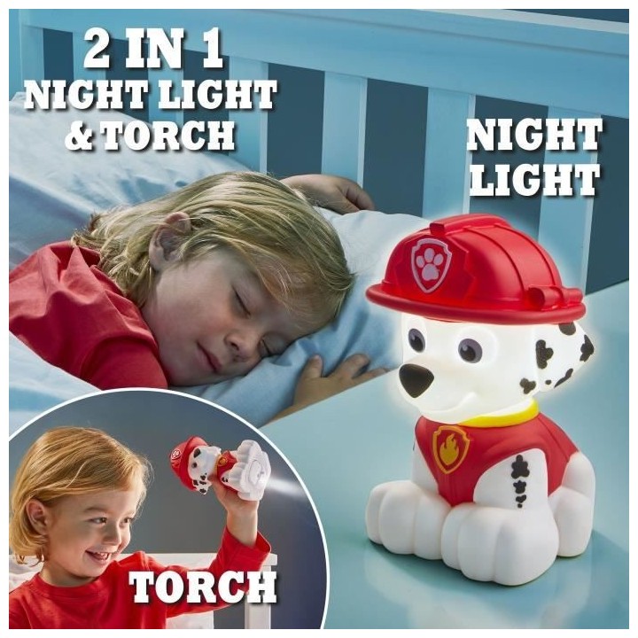 PAT PATROUILLE Marcus - Veilleuse et lampe torche enfant GoGlow Buddy