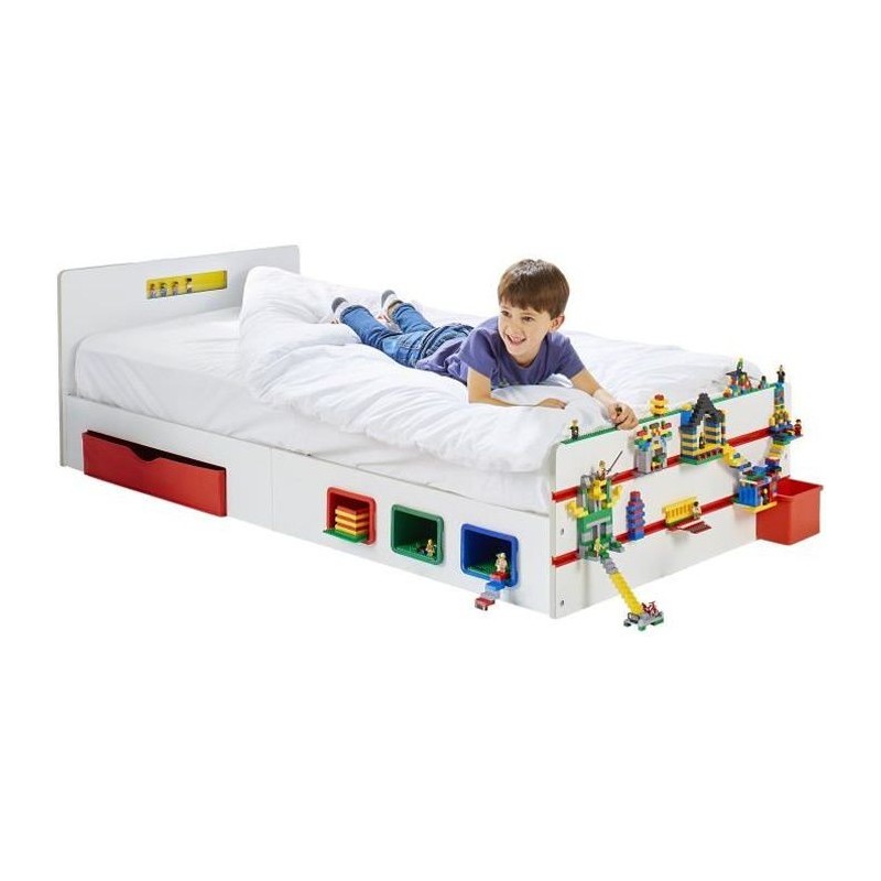 Room 2 Build Lit simple pour enfant avec rangement