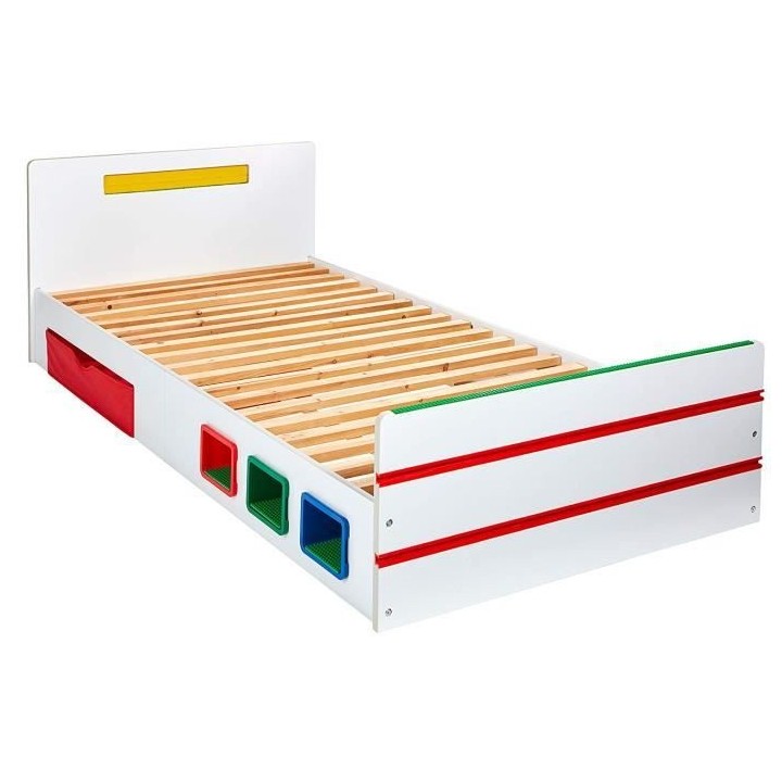 Lit Junior Room 2 Build colorés 2m et sommier lattes en bois