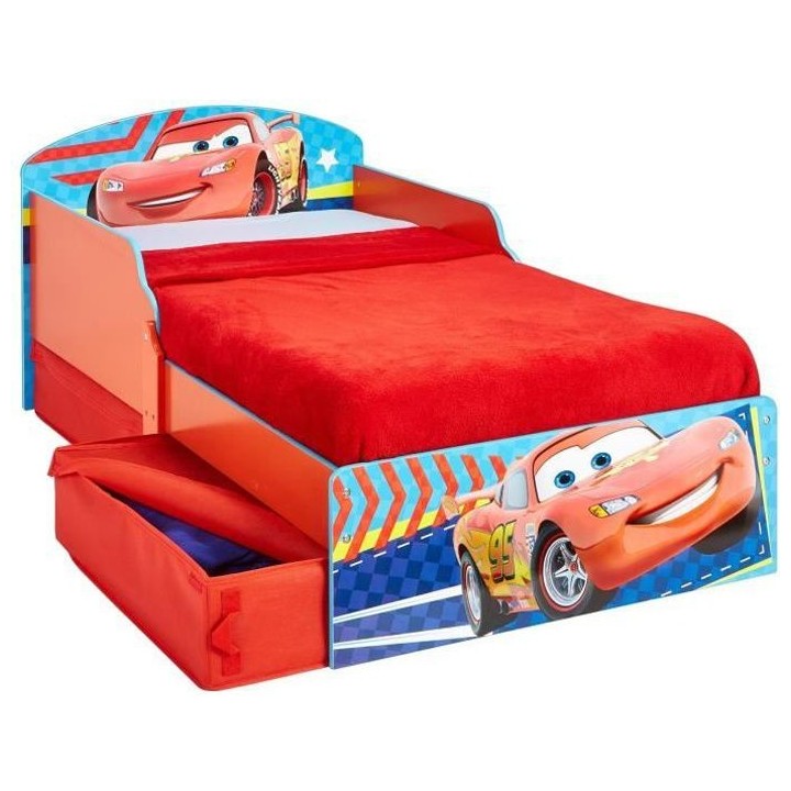 Disney Cars - Lit pour enfants avec tiroirs de rangement sous le lit 