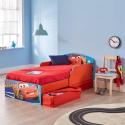 Disney Cars - Lit pour enfants avec tiroirs de rangement sous le lit pour matelas 140cm x 70cm