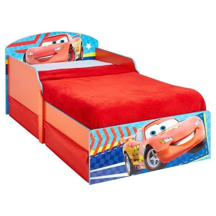 Disney Cars - Lit pour enfants avec tiroirs de rangement sous le lit 