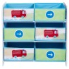 Meuble de Rangement Enfant 6 bacs Voitures Garçon - Worlds Apart