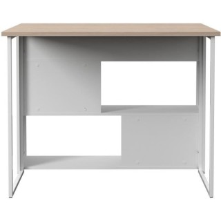 EKIPA Ilot de cuisine - Décor Chene Jackson et Blanc - 116x90x81 cm -