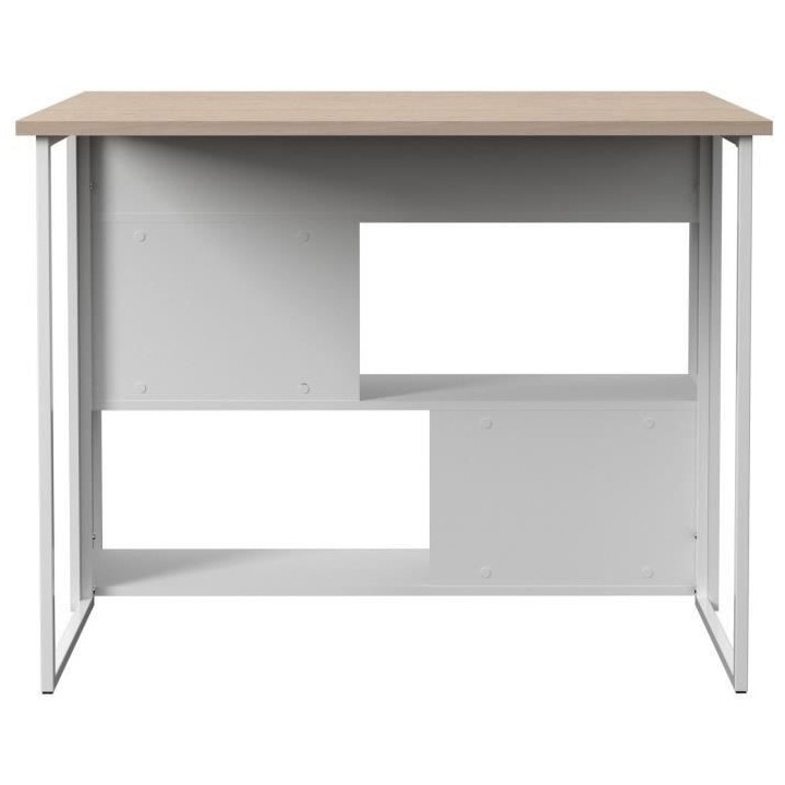 EKIPA Ilot de cuisine - Décor Chene Jackson et Blanc - 116x90x81 cm -