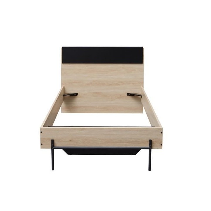 WORKSHOP Lit enfant - Chene/Noir - 90x200 cm