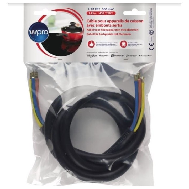 WPRO CAB360/1 Câble Electrique 1.45m ( 5750 watts)