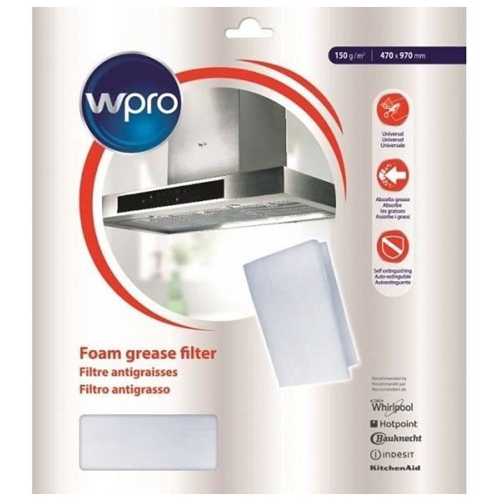 WPRO UGF0016 FILTRE A GRAISSE POUR HOTTE