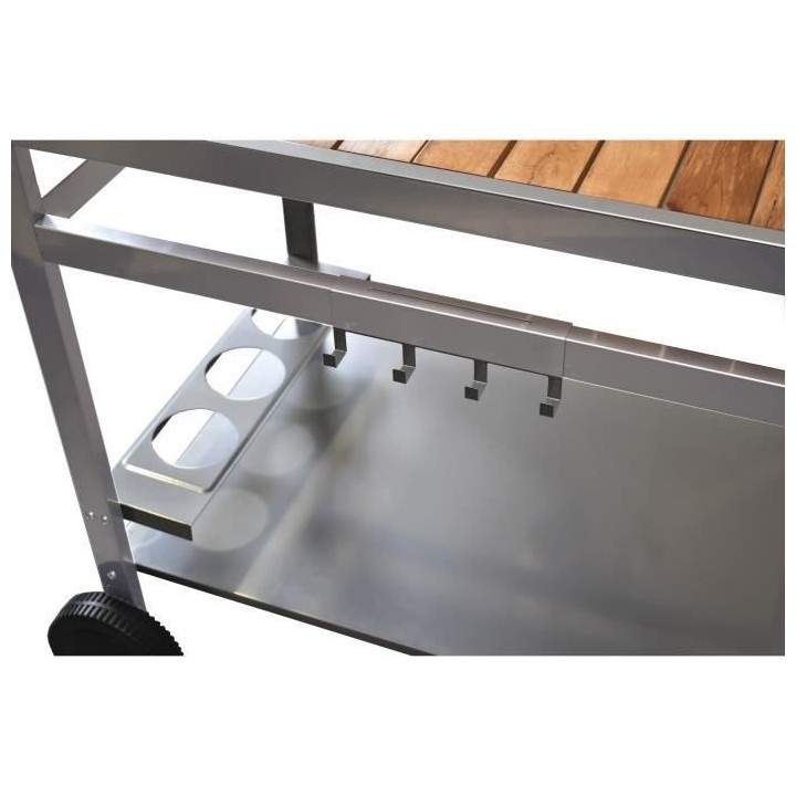 COOK'IN GARDEN Desserte de jardin Media pour plancha - Métal et bois