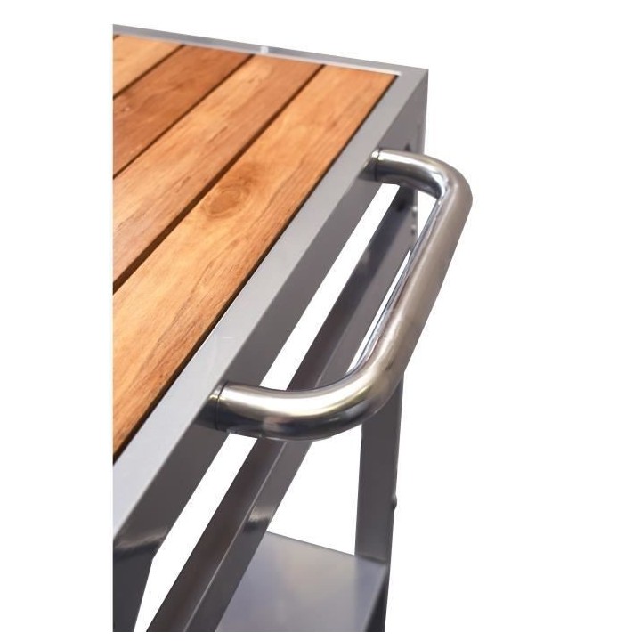 COOK'IN GARDEN Desserte de jardin Media pour plancha - Métal et bois