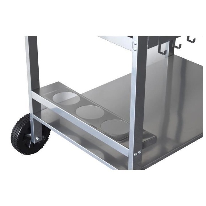 COOK'IN GARDEN Desserte de jardin Media pour plancha - Métal et bois