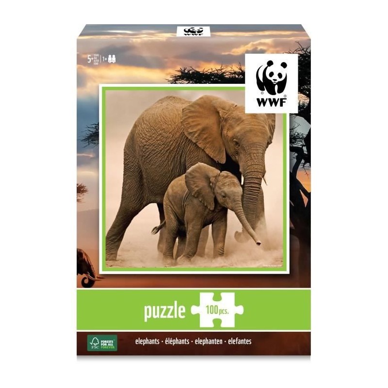 WWF Puzzle 100 pieces Elephants