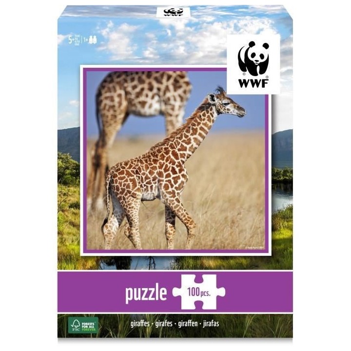 WWF Puzzle 100 pieces Girafes