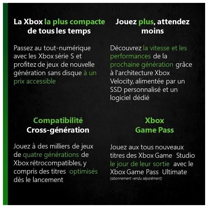 Console Xbox Series S | La nouvelle Xbox 100% digitale | Compatible 4K