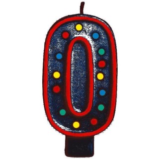 AMSCAN Bougie 0 - 13,3 cm - Blanc et pois