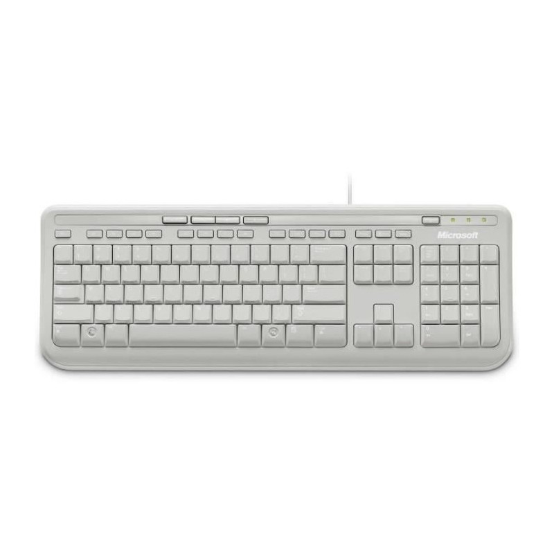 MICROSOFT Wired Keyboard 600 - Clavier filaire USB - Blanc - AZERTY