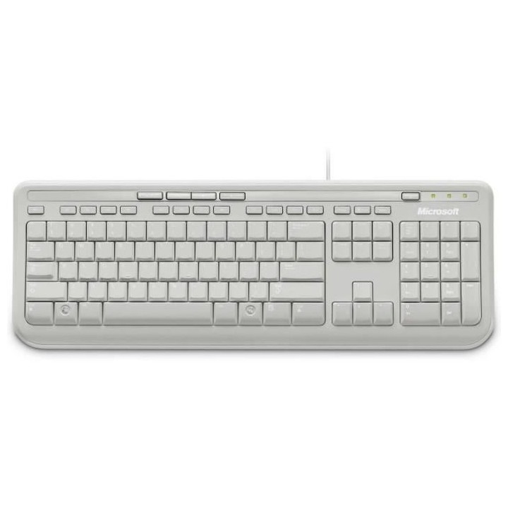 MICROSOFT Wired Keyboard 600 - Clavier filaire USB - Blanc - AZERTY