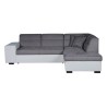 ALMERIA Canapé d'angle droit convertible 4 places - Tissu gris et simili blanc - Contemporain - L 264 x P 197 cm