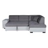 ALMERIA Canapé d'angle droit convertible 4 places - Tissu gris et simili blanc - Contemporain - L 264 x P 197 cm