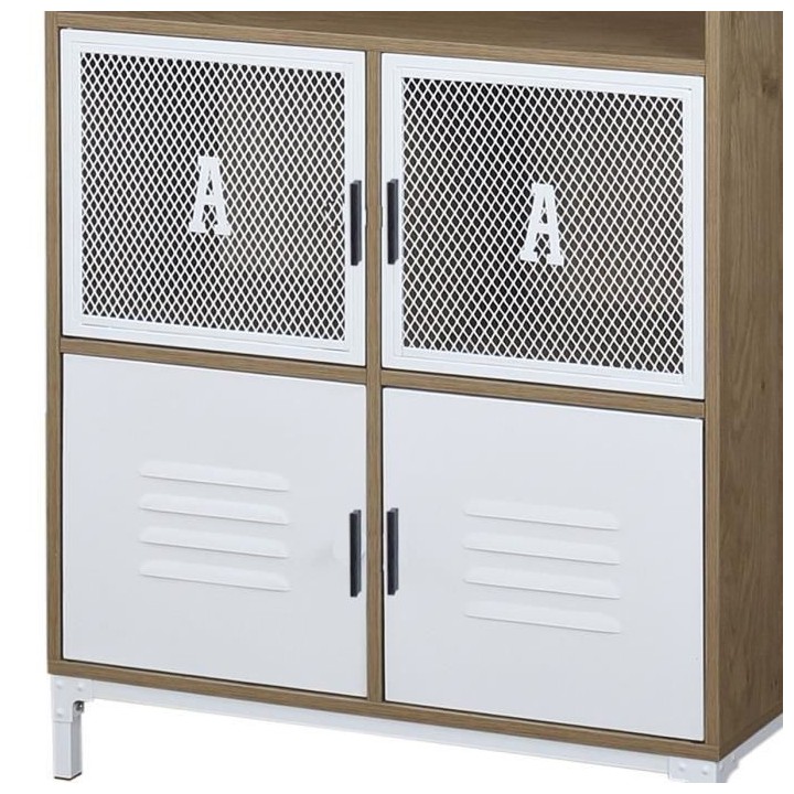 Bibliotheque ARTY - 4 portes - Pieds en métal blanc