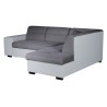 ALMERIA Canapé d'angle droit convertible 4 places - Tissu gris et simili blanc - Contemporain - L 264 x P 197 cm