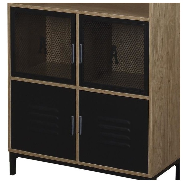 Bibliotheque ARTY - 4 portes - Pieds en métal noir