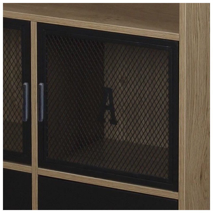 Bibliotheque ARTY - 4 portes - Pieds en métal noir