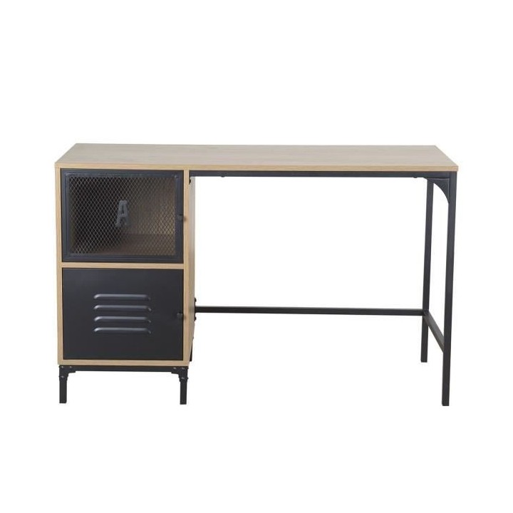 Bureau de travail 2 portes en métal - Pieds noir - ARTY